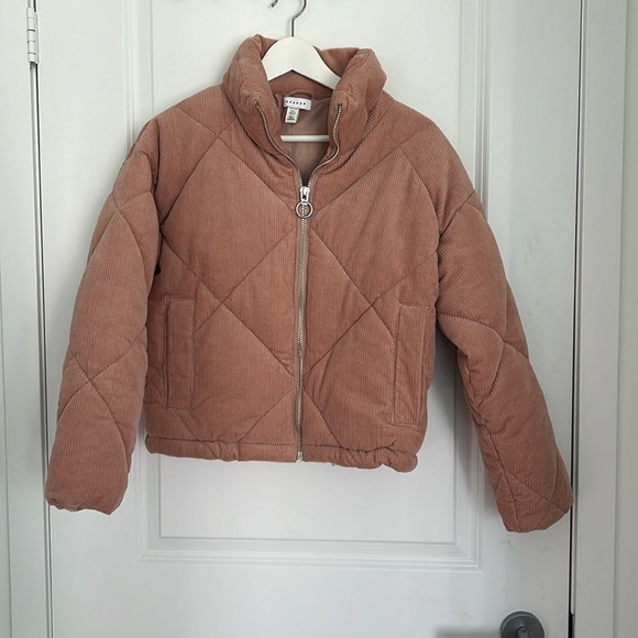 TOPSHOP PETITE Corduroy Puffer Jacket - size 2 - Picture 2 of 5